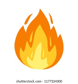 Vector fire sprites, flames icon. Bonfire, burning, explosion, torch, campfire symbol and sign illustration on white background.
