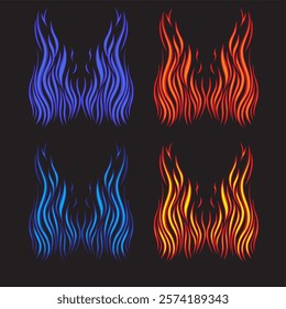 The vector of fire is suitable for additional design representation