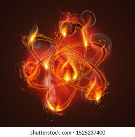 vector fire symbol. bright burning. on a dark background.