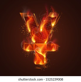 vector fire symbol. bright burning. on a dark background.
