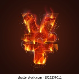 vector fire symbol. bright burning. on a dark background.