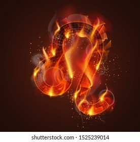 vector fire symbol. bright burning. on a dark background.