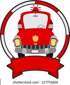 vector fire truck banner  - vehicle banner series
