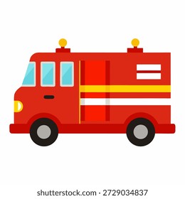 Vector de camión de bomberos sobre fondo blanco.