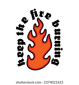 vector fire typography for t shirt, poster or your brand design