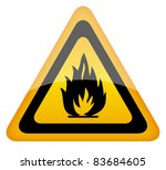 Vector fire warning sign, eps10 illustration