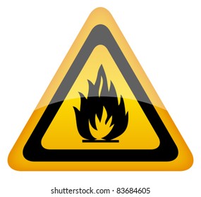 Vector fire warning sign, eps10 illustration