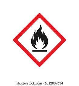 Vector fire warning sign red and black