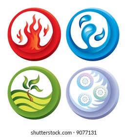 Vector Fire Water Soil Air Icons Stock Vector (Royalty Free) 9077131 ...