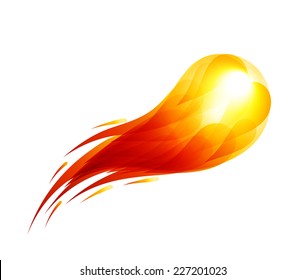 Vector fireball on black background. Eps10. Transparency used. RGB. Organized by layers. Global colors. Gradients used.