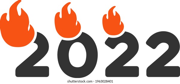 Vector disparó ilustración de 2022 años. Ilustración aislada sobre un fondo blanco.
