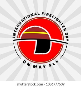 Vector for firefighter day on may 4th with firefighter helmet