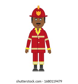 vector firefighter on white background