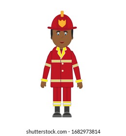 vector firefighter on white background