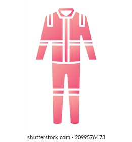  Vector Firefighter Uniform Glyph Gradient Icon Design
