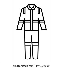 Vector Firefighter Uniform Outline Icon Design
