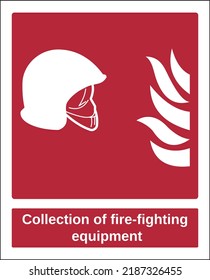 equipo vectorial de lucha contra incendios señalización iso estándar equipo aislado de lucha contra incendios de pictogramas