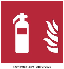 vector firefighting equipment sign iso standard  isolated pictogram fire extinguisher