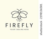 vector firefly linear style logo illustration design icon template