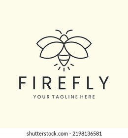vector firefly linear style logo illustration design icon template