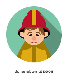 vector fireman flat style icon