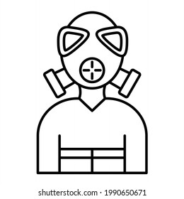 Diseño del icono de contorno de vectores de Fireman
