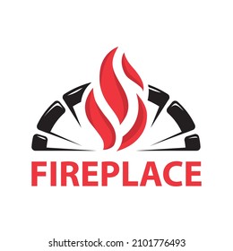 Vector fireplace logo for pizzeria, bakery, home