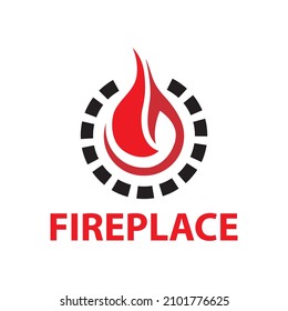 Vector fireplace logo for pizzeria, bakery, home