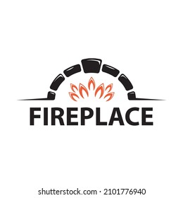 Vector fireplace logo for pizzeria, bakery, home