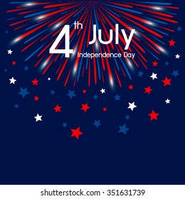 Vector firework 4th of july american independence day