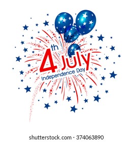 Vector firework 4th of july american independence day