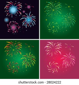 VECTOR firework backgrounds / fourth of july / new year