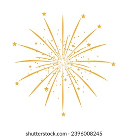 Vector firework bursting in sky colorful explosion joy symbol.