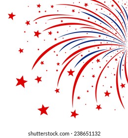 Vector firework design on white background 