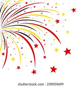 Vector firework design on white background 