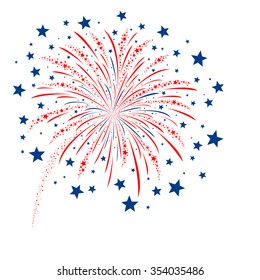 Vector firework design on white background