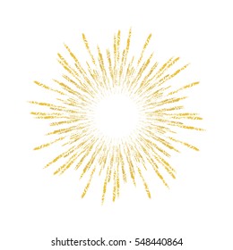 Vector firework element on a white background with stars.