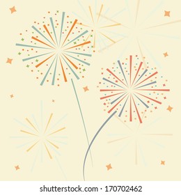 Vector firework in honor of Independence Day
