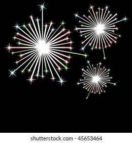 Vector firework in honor of Independence Day. Vector Illustration