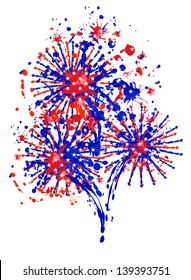 Vector firework. Independence Day