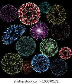 Vector fireworks