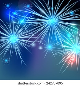 Vector fireworks background