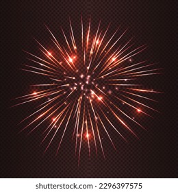 vector fireworks bursting. Firework explosion in night.