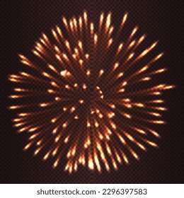 vector fireworks bursting. Firework explosion in night.