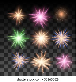 Vector fireworks collection. Vector eps10.