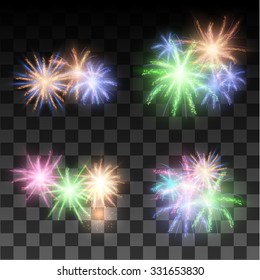 Vector fireworks collection. Vector eps10.
