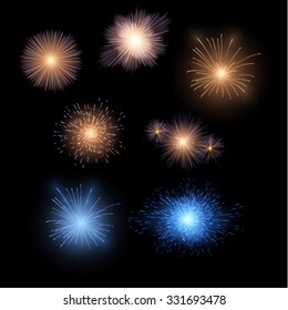 Vector fireworks collection. Vector eps10.