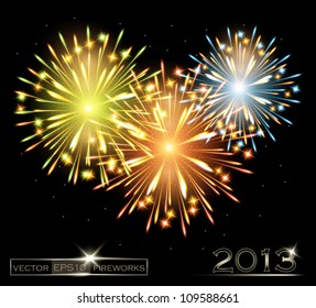 vector fireworks color 2013 number