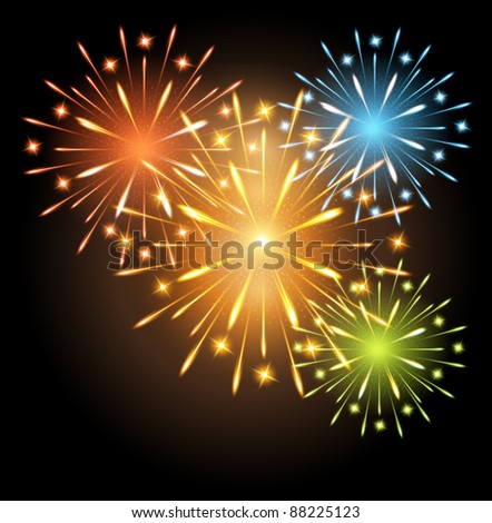vector fireworks colors