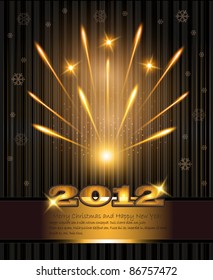 vector fireworks congratulations new year 2012